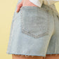Lucie Studded Scatter Mid Rise Stretch Denim Shorts