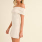 Taren Foldover Mini Ivory Dress with Lining