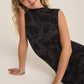 Tatum Shadow Floral Midi Dress Black