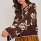Julia Floral Patterned Cardigan in Mocha