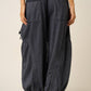 Klara Washed French Terry Drop Pocket Pant in Black