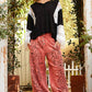 Kristina Floral Embroidered Joggers in Dried Apple