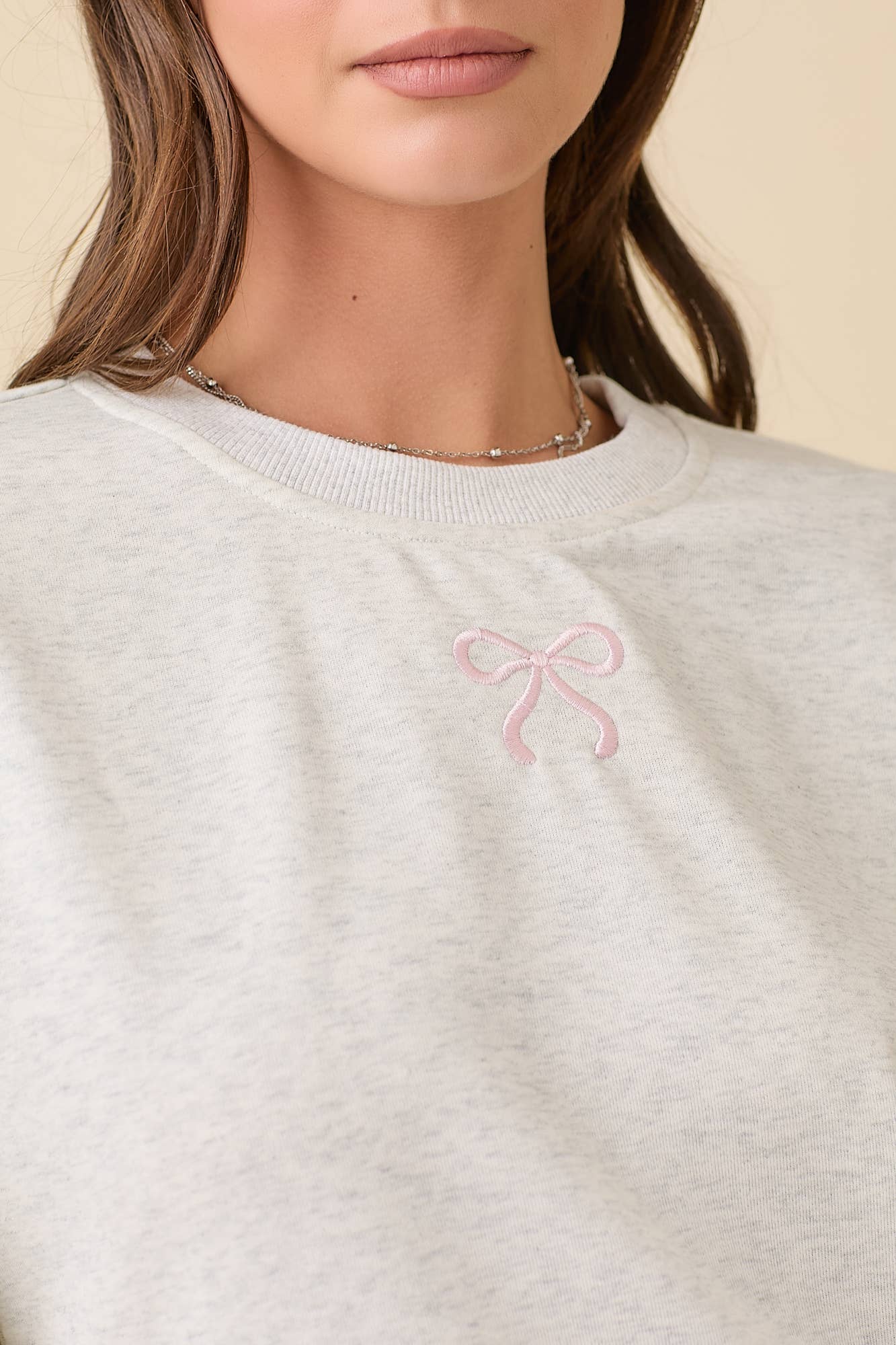 Taylor Ribbon Embroidered Bow Sweatshirt