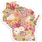 Wisconsin 3x3in. State Sticker: Waterfall Floral