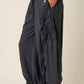 Klara Washed French Terry Drop Pocket Pant in Black