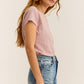 Torrie Modern Slub Tee in Lilac Gray
