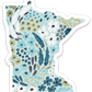 Minnesota 3x3in. Floral State Sticker: Waterfall Floral