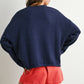 Renae Graphic Knit Long Sleeve Top in Navy