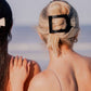 Square Flat Hair Clip Large in Jet Black