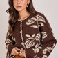 Julia Floral Patterned Cardigan in Mocha