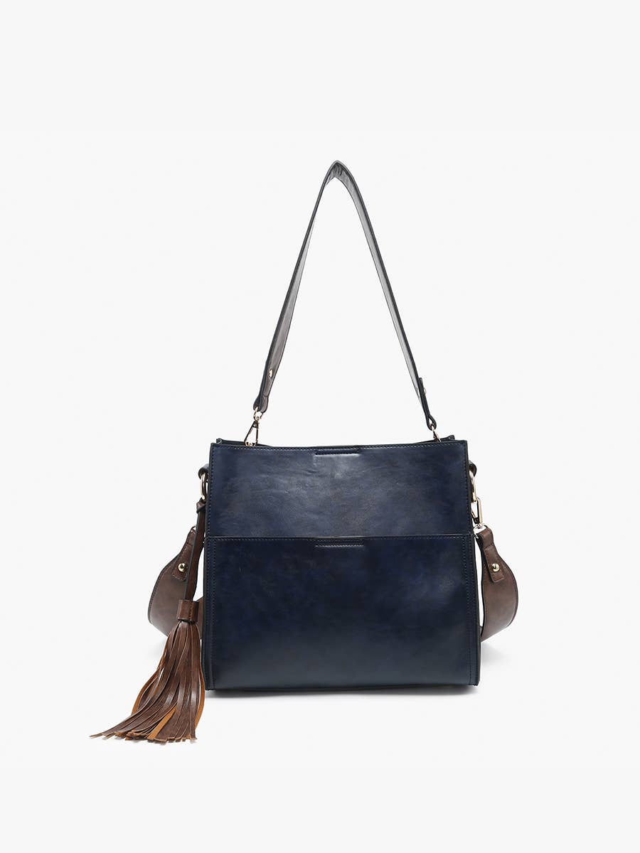 Lyla 2-in-1 Bucket Bag w/ Guitar Strap in Navy