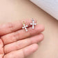 Silver Pearl Cross Charm