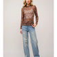 Paige Boots Stitch Throughout Mesh Mock Neck Fitted Top