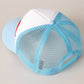 USA Chenille Patched Trucker Hat in Light Blue