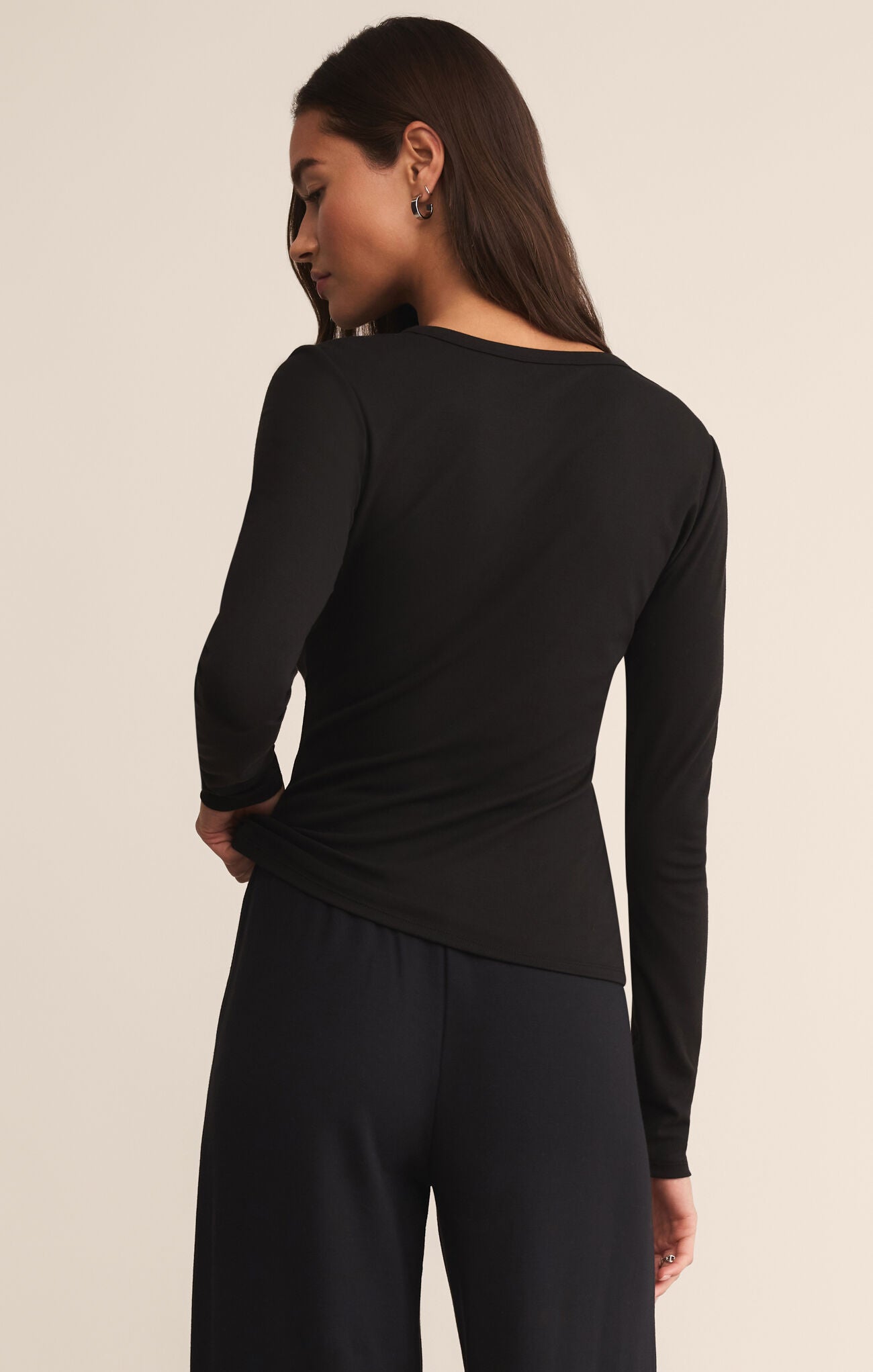 Black Second Skin Crew Long Sleeve