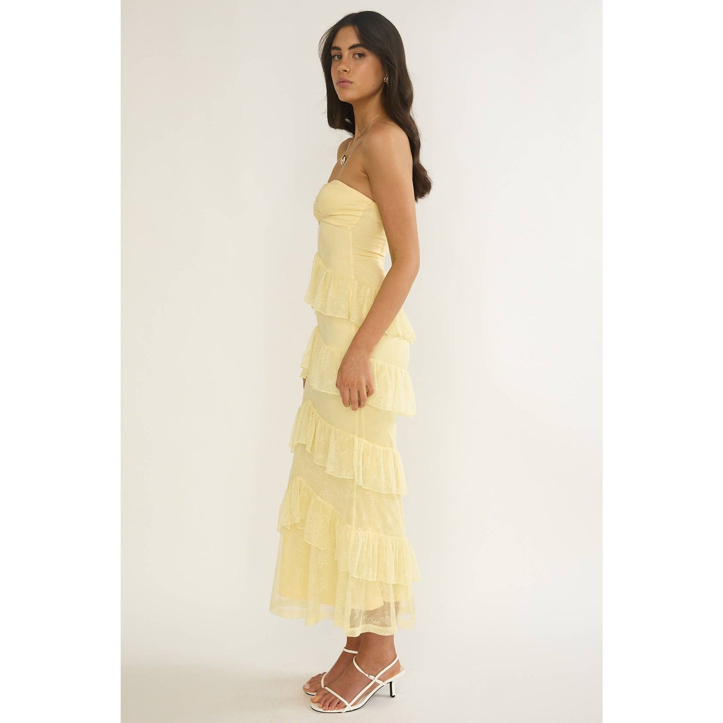 Chloe Sunshine Tier Maxi Dress in Butter