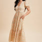 Amanda Floral Button Down Maxi Dress in Peony
