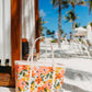 Carry-It-All Tote Bag- Rubber Beach Bag- Lil' Floral Delight