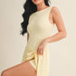 Sleeveless Wrap Tie Front Dress in Lemon