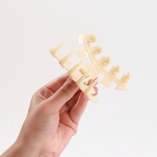 Large Classic Hair Clip in Almond Beige