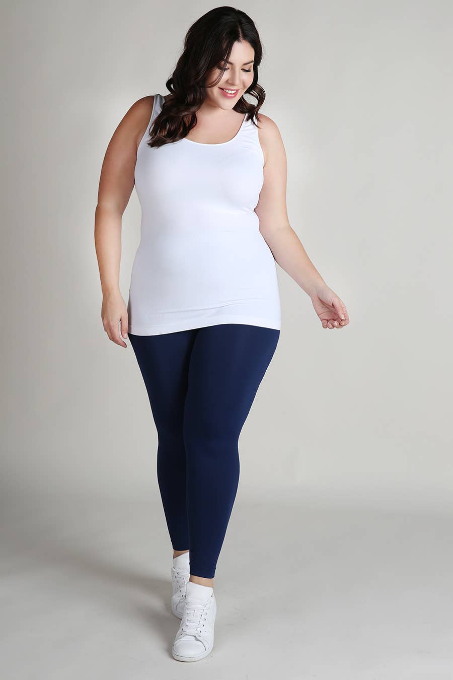 Zoey Plus Size Tank Top Jersey in White