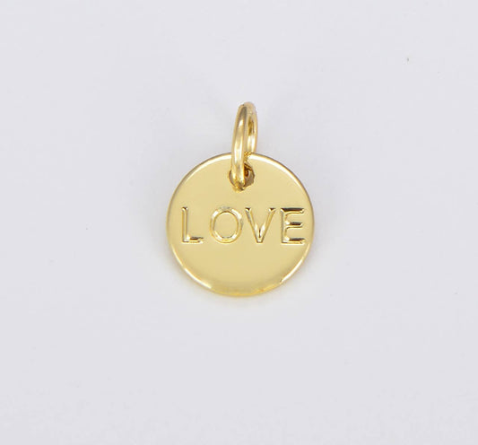 18K Gold Filled Love Medallion Charm