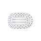 Medium Flat Round Hair Clip White Polka Dot