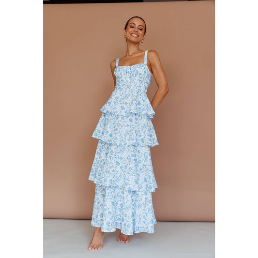 Paityn Tie Up Tiered Maxi Dress