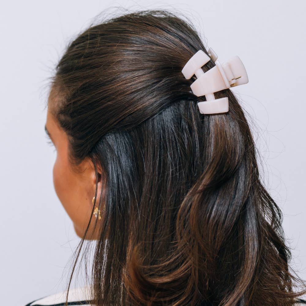 Classic Almond Beige Petite Claw Clip