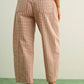 Katya Mini Checkered Barrel Pants in Pink