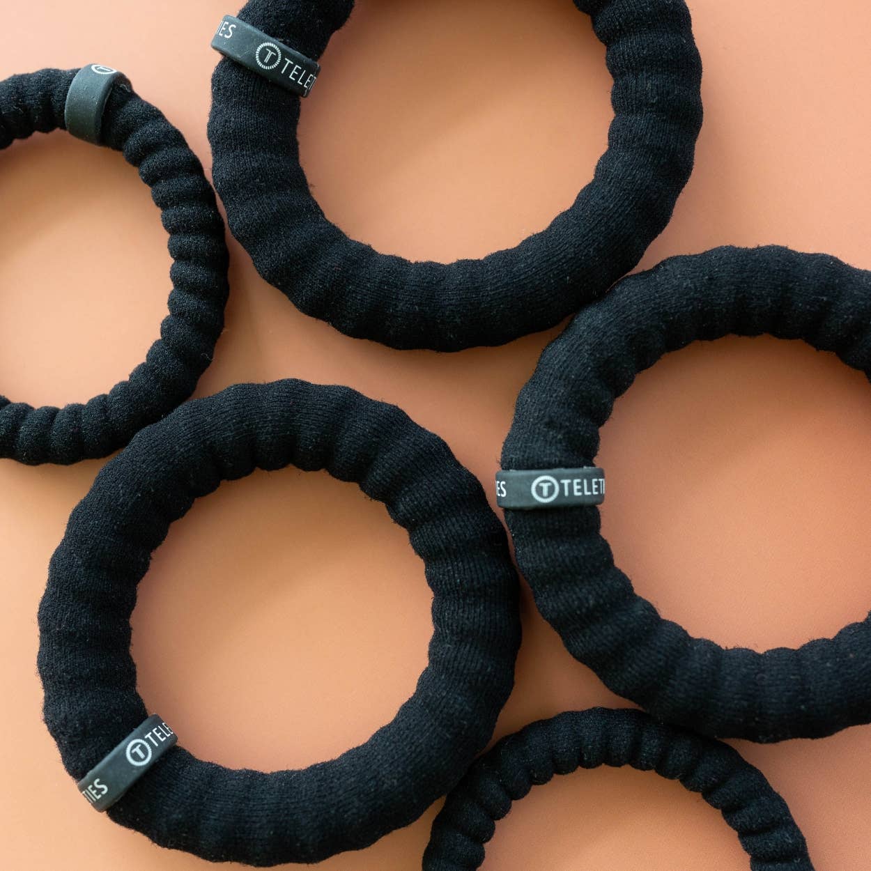 Large Jet Black Nylon Hair Ties