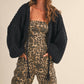 Christina Balloon Sleeve Cardigan in Black