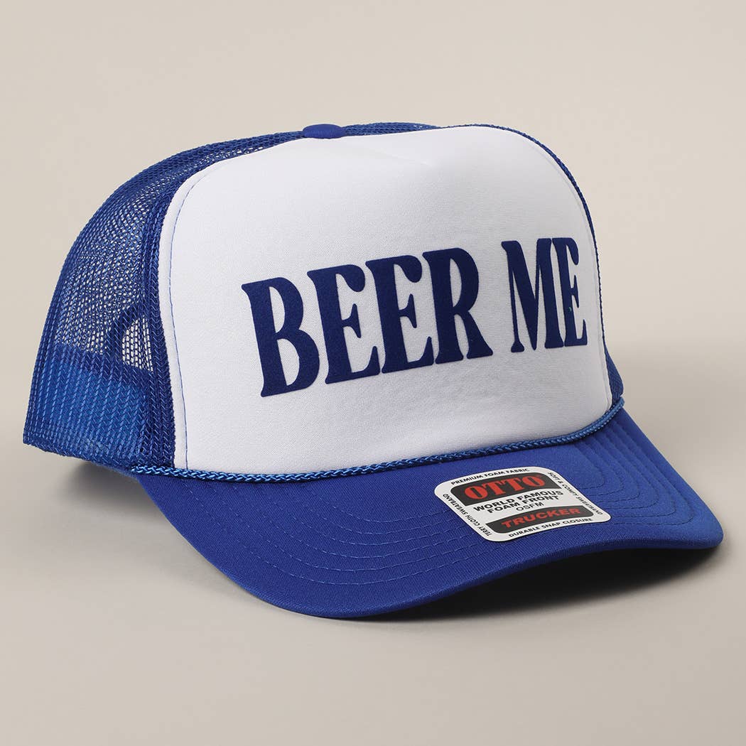 BEER ME Logo Printed Foam Mesh Trucker Hat