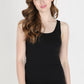 Zoey Plain Jersey Tank Top in Black