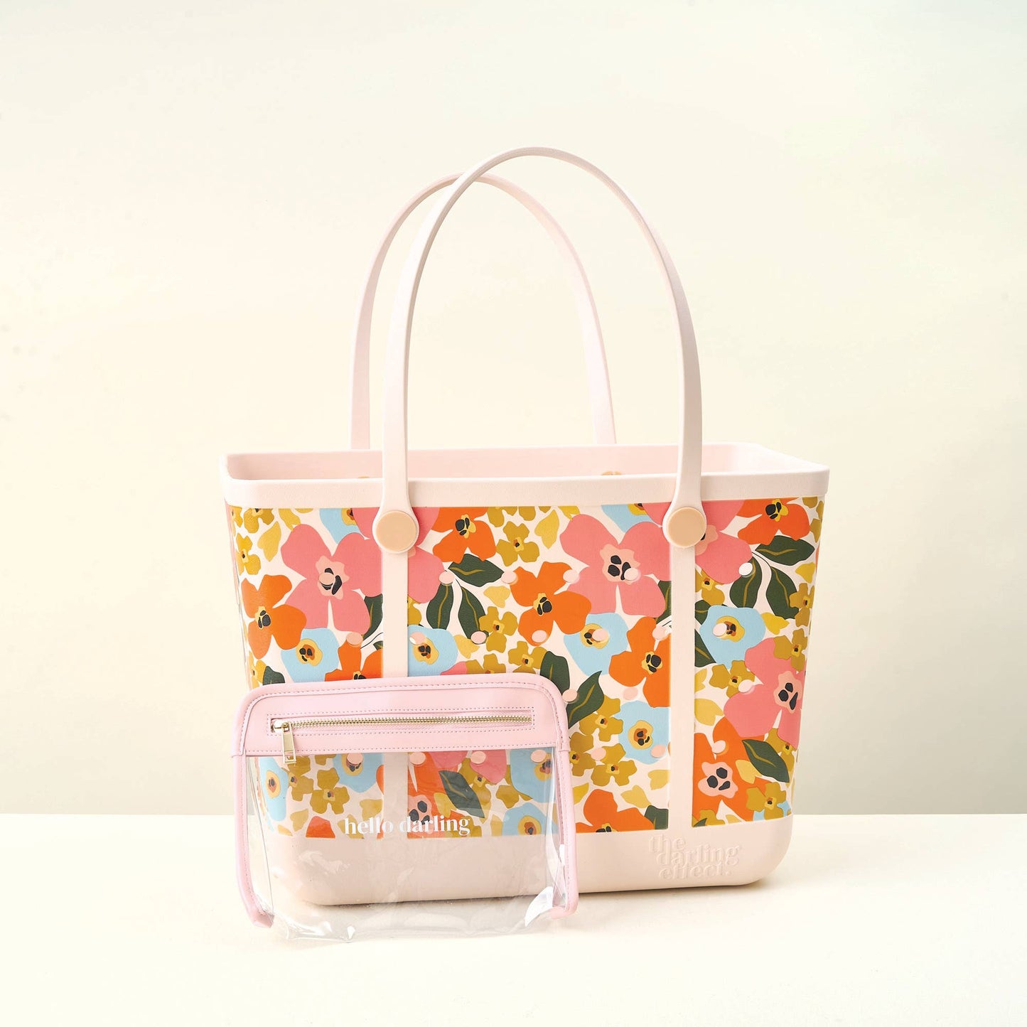 Carry-It-All Tote Bag- Rubber Beach Bag- Lil' Floral Delight