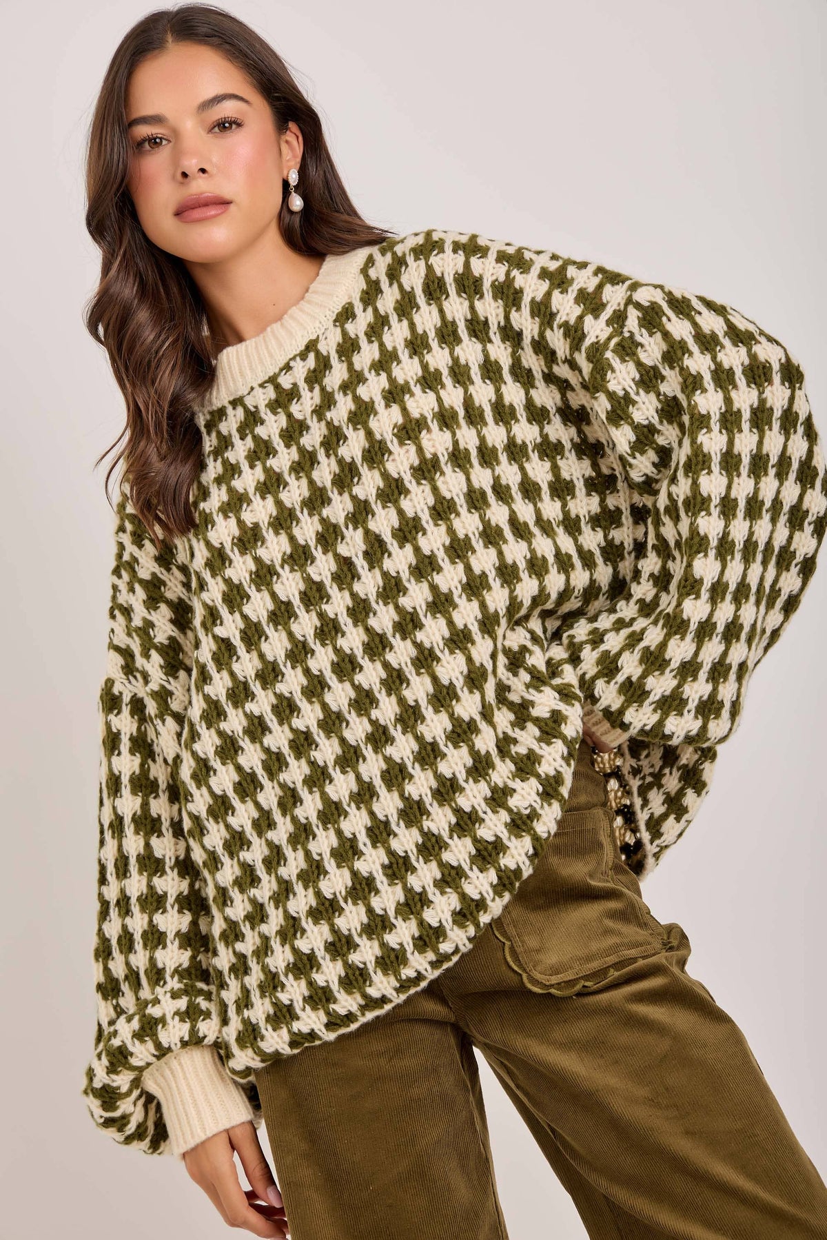 Laura Chunky Textured Sweater in Brown