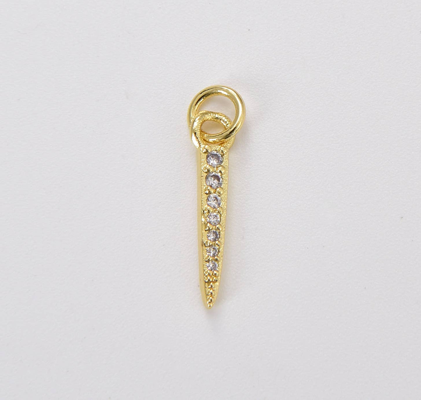 Gold Filled Spike Charm Pendant Micro Pave