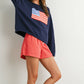 Renae Graphic Knit Long Sleeve Top in Navy