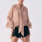 Molly Ruffled Blouse in Black