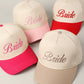 Bride Text Embroidery Two-Tone Trucker Hat in Beige