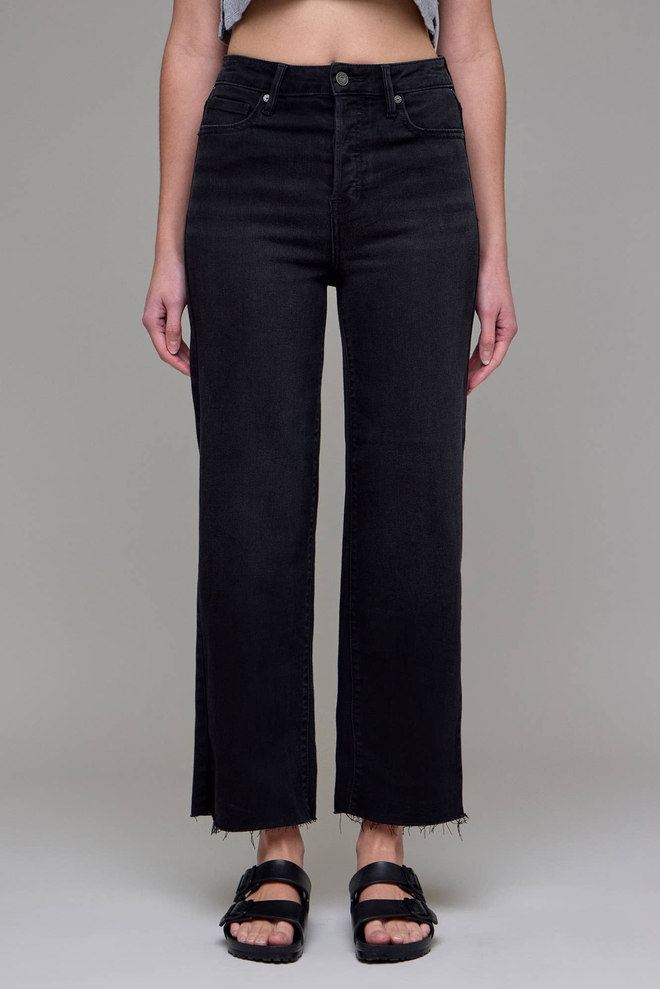 Black Hidden Denim Clean Stretch Straight Leg Jeans