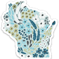 Wisconsin 3x3in. State Sticker: Waterfall Floral