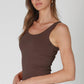 Zoey Plain Jersey Tank Top in Black