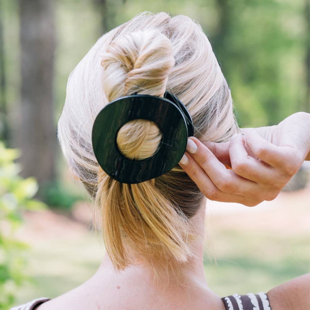 Large Jet Black Hair Clip