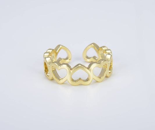 Adjustable Open Stacking Heart Ring
