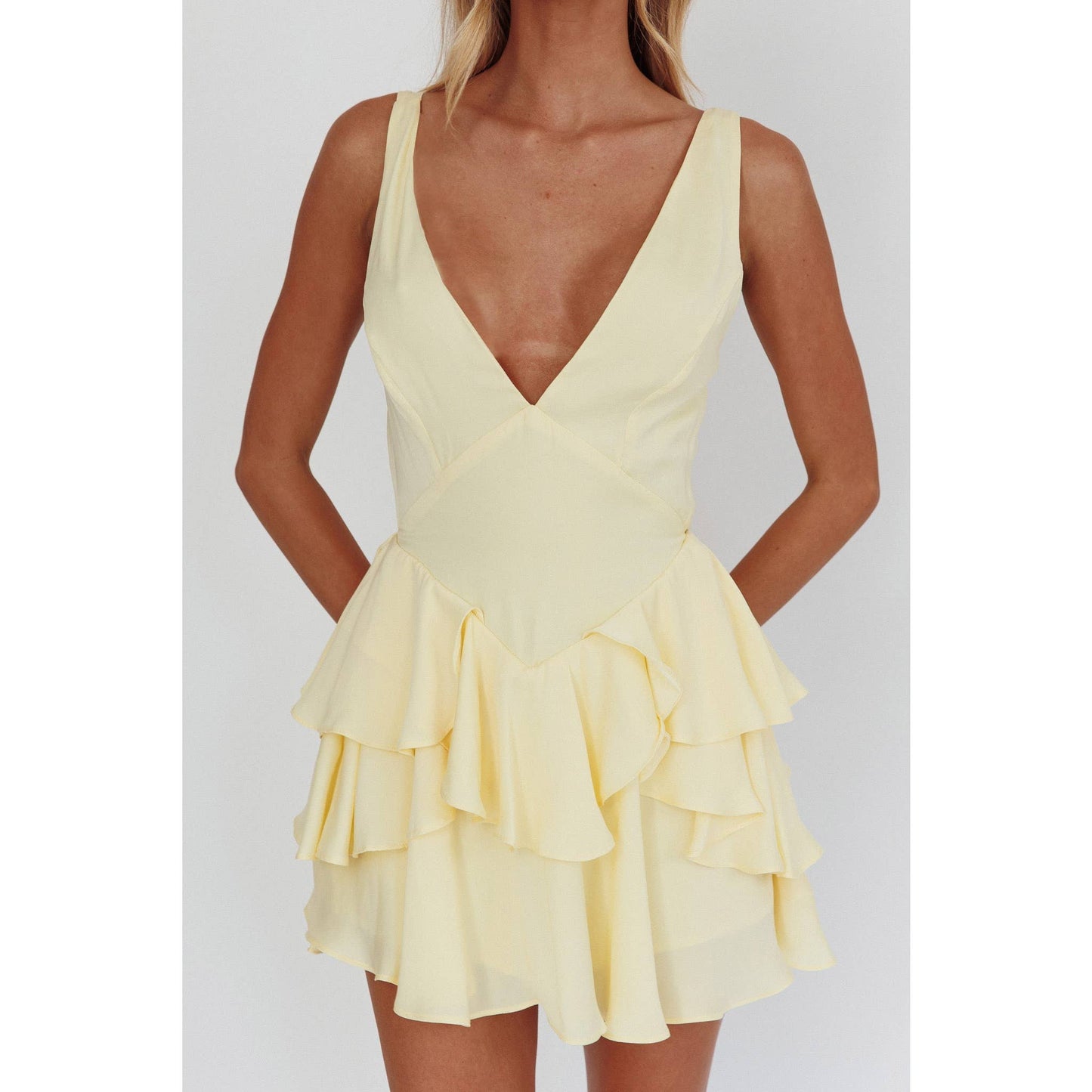 Claudia Sunshine Romper in Soft Yellow