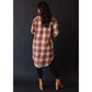 Cleo Rust, Cream & Brown Plaid Long Flannel