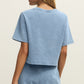 Curran Knit Denim Sweatshirt Tee