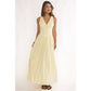 Halee Eyelit Halter Midi Dress in Lemon