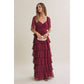 Cortney Smocked Maxi Dress in Burgundy